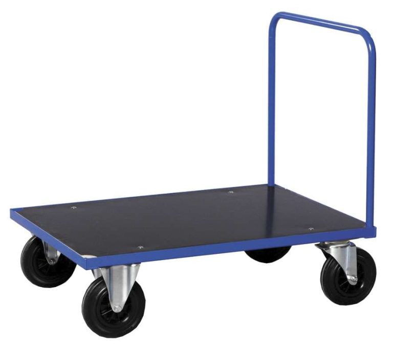 Plattformsvagn 300-serien med handtag och laminerat lastplan, 500 kg