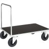 Plattformsvagn 500-serien med 1 rörgavel, elförzinkad stålram och MDF-skiva, 500 kg