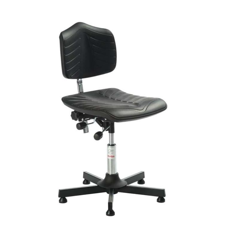 Premium PU industrial work chair with adjustable backrest, low and high models