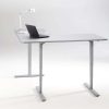 Pro corner desk top for electric standing desk with curved front cut-out