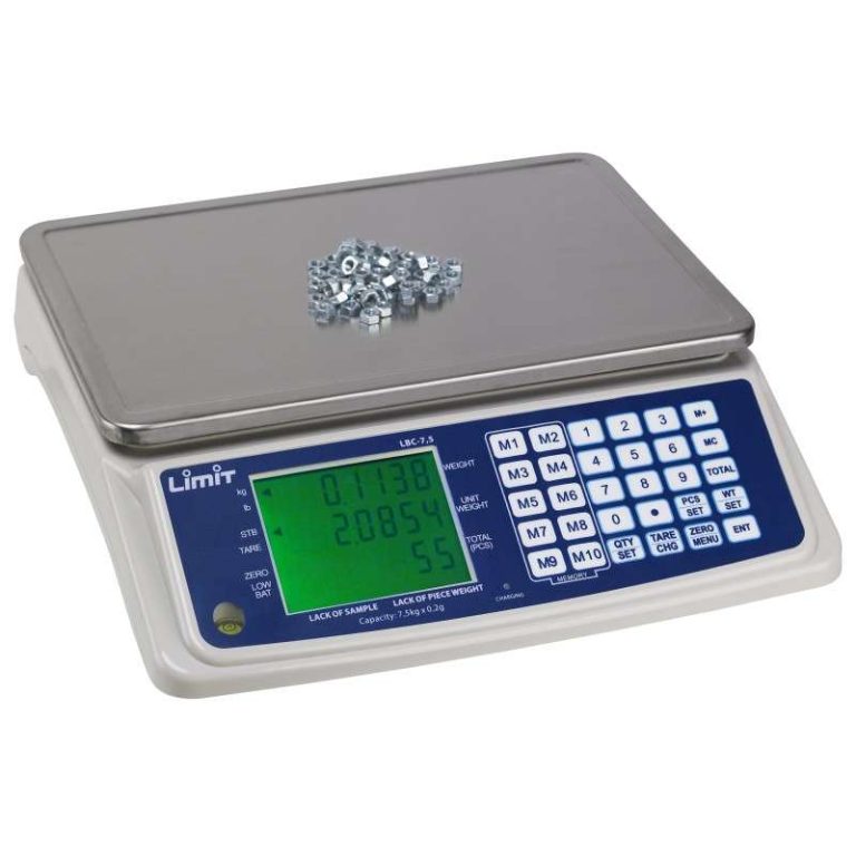 Räknevåg LBC med rostfri vågplatta och bakgrundsbelyst display för styckräkning