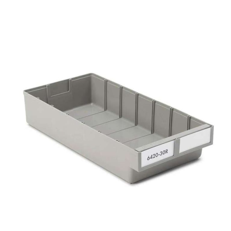 ReBOX 6420-30R grey recycled plastic shelf bin for small parts storage