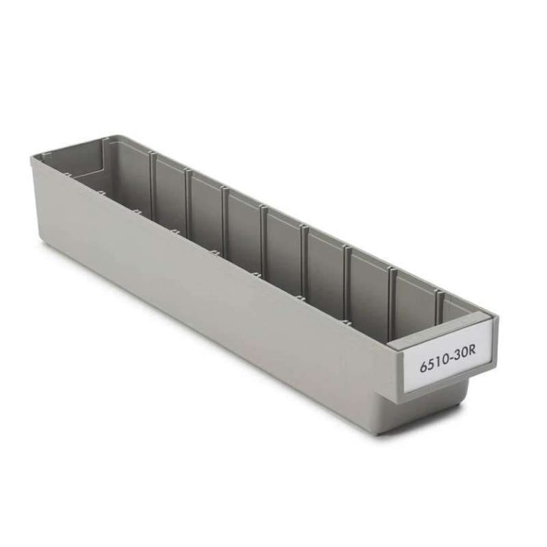 Grey ReBOX 6510-30R recycled plastic shelf bin for small parts storage