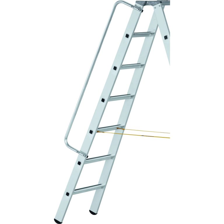 Retrofit ladder handrail clamped to a leaning ladder