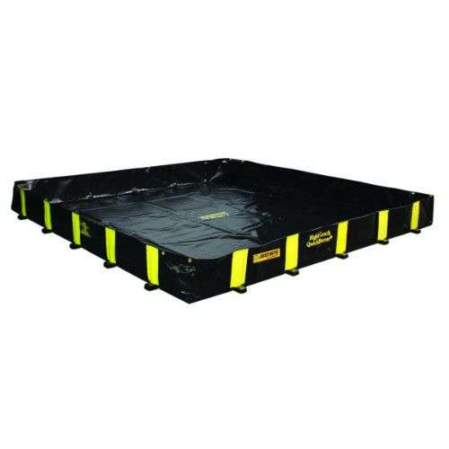 Black Rigid-Lock QuickBerm XT spill containment berm with raised side walls