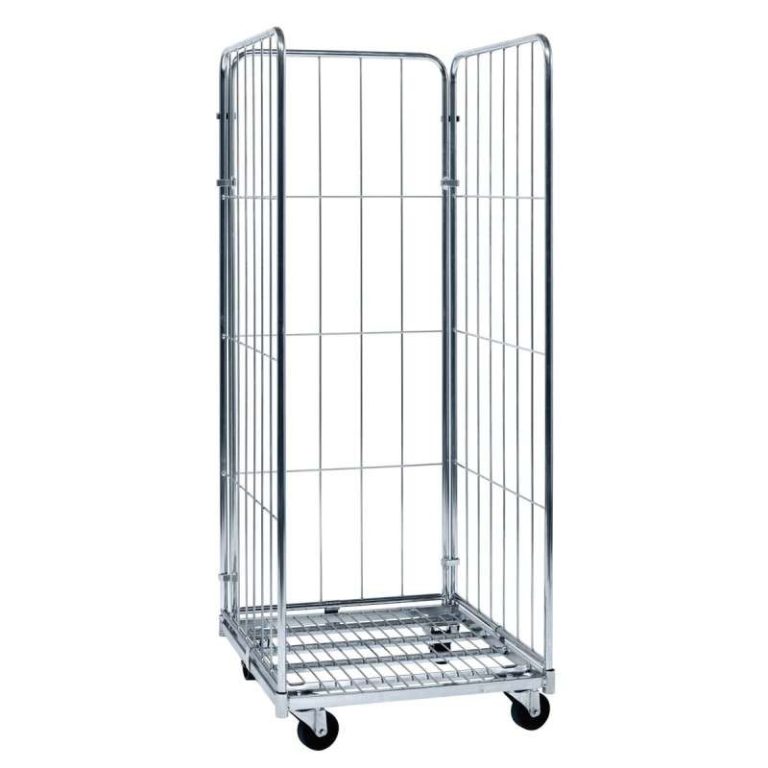 Rullcontainer med 3 sidor, 400 kg och mått 720 × 800 × 1800 mm