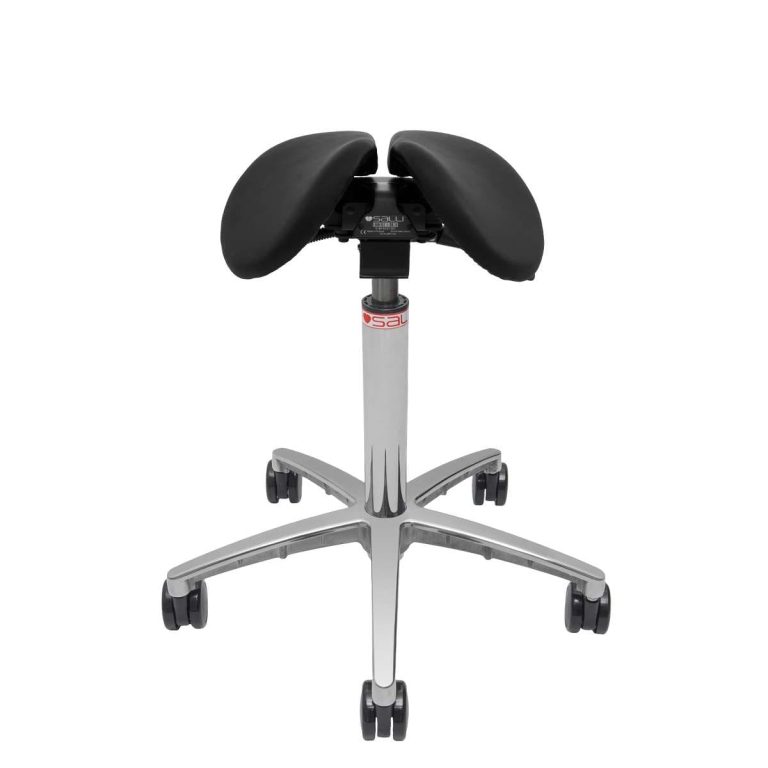 Salli MultiAdjuster ergonomic saddle chair with adjustable split seat and castors