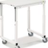 SAP height-adjustable mobile work table with swivel castors