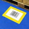 Yellow self-adhesive A4 and A5 floor marking pockets for warehouse pallet locations