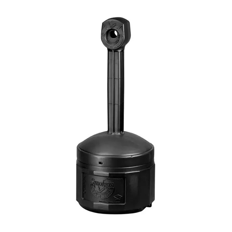 Black self-extinguishing outdoor ashtray with 15 litre inner container