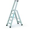 Seventec S aluminium platform stepladder with 5 steps, 85 mm treads and tool tray