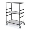 300 kg shelf trolley with 3 and 4 tier versions for warehouse box transport.