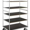 Shelf Trolley 500 Series with five MDF shelves and 200 mm solid rubber wheels