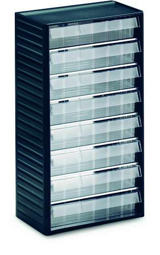 Treston smådelskassett 556 med 8 klara lådor för smådelar