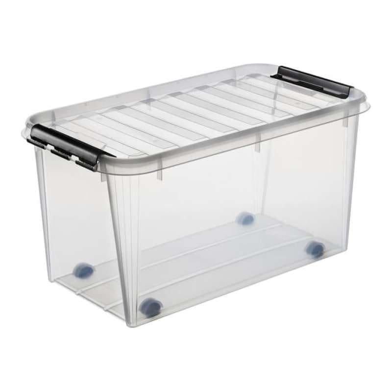 SmartStore 70 l förvaringslåda med hjul | Transparent låda med lock - THTT