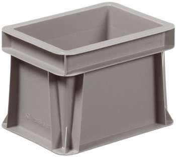 Solid grey Euro box 200 x 150 x 145 mm polypropylene plastic storage container