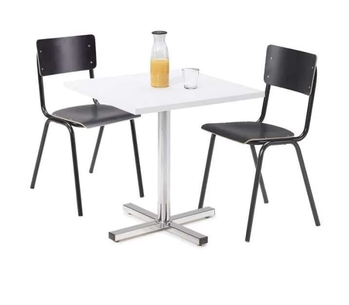 Stackable wooden meeting room chair with birch plywood seat and steel frame