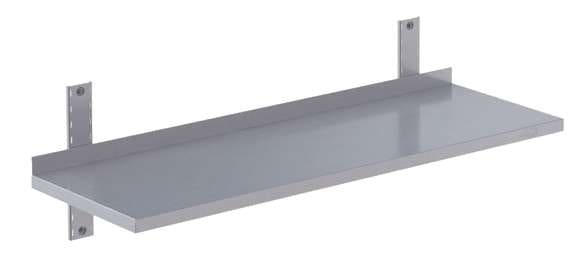 Stainless steel wall shelf with 40 mm rear upstand