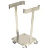 Stainless steel waste sack trolley for 60 L bags with four swivel castors