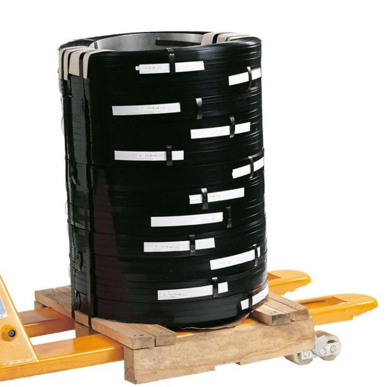 Steel strapping coil 13.0 x 0.5 mm for heavy-duty pallet strapping
