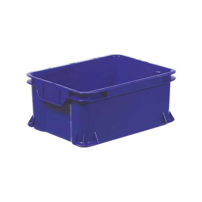 Storage Box 14 L, 400x300x165 mm, blue HDPE, smooth interior and ergonomic handles