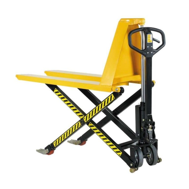 SV 1000 high lift pallet truck with scissor lift forks for 1000 kg pallet handling