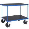Two-tier Table Trolley 300 Series with powder-coated steel frame, MDF shelves and 200 mm solid rubber wheels