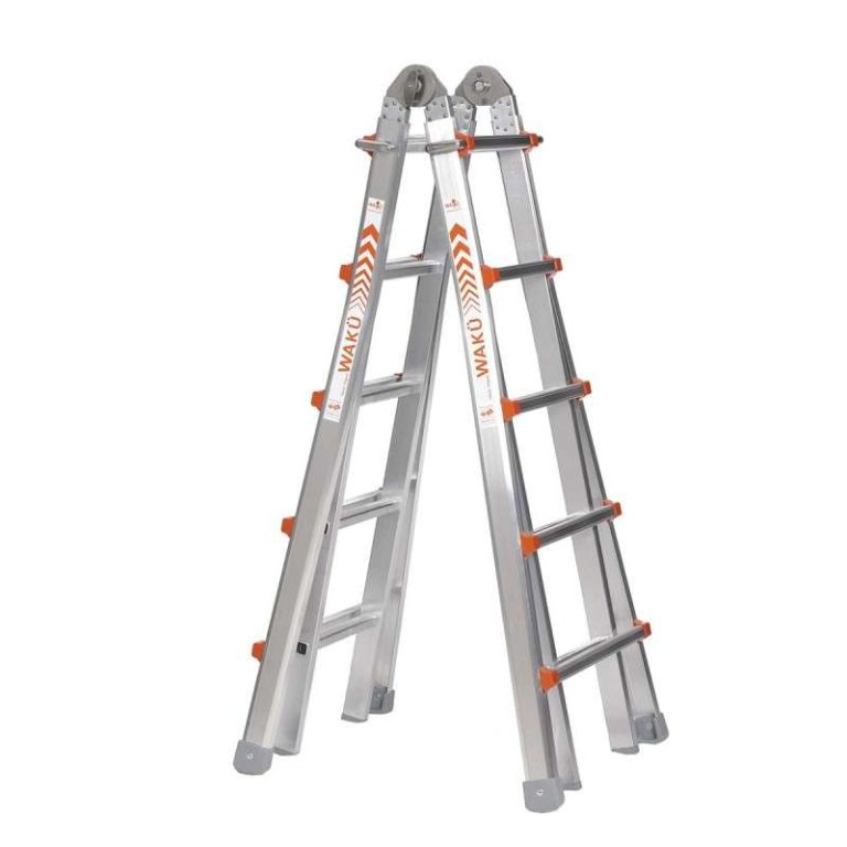 4×5 telescopic combination ladder, 5.3 m reach, EN 131, aluminium
