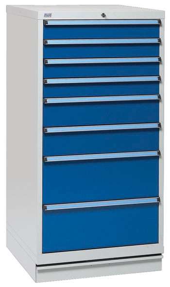 Treston 70/140-3 blue industrial drawer cabinet with eight drawers for workshop tool storage