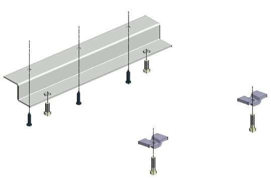 Treston Concept drawer unit mounting kit with mounting bracket and fixing screws
