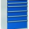 Treston 70/110-1 industrial drawer cabinet with six blue drawers