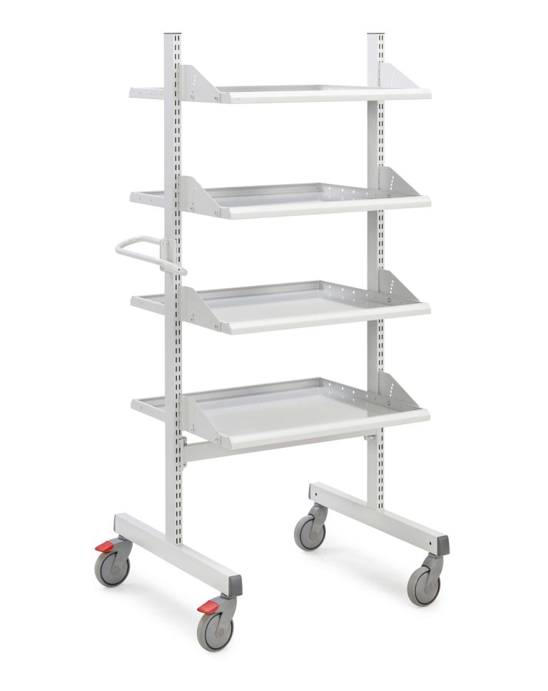 Treston Multi Trolley High with 4 adjustable shelves and swivel castors
