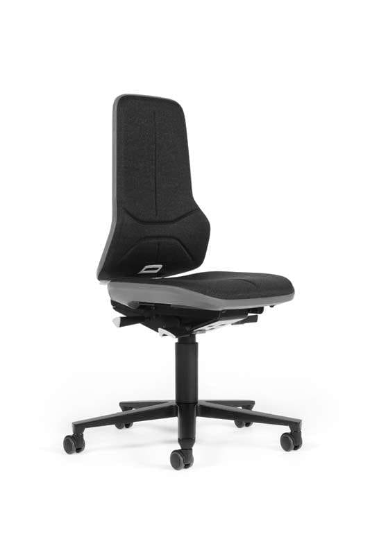 Treston Neon 50 ergonomisk arbetsstol med svart tygklädsel och högt ryggstöd