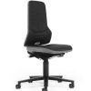 Treston Neon 50 ergonomic industrial task chair with black fabric upholstery and safety castors.