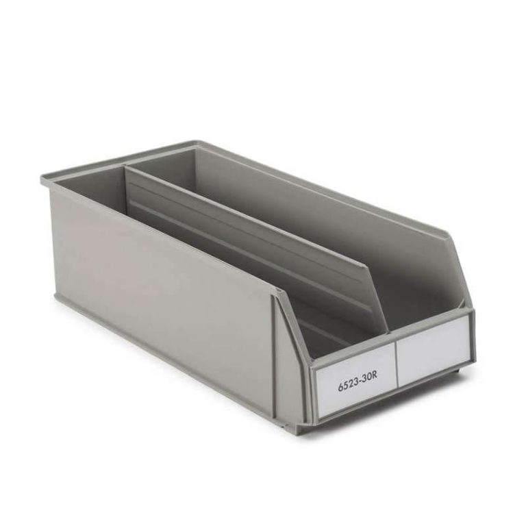 Grey ReBOX 650 length divider fitted inside a 6523 picking bin