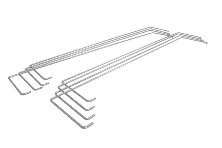 Treston retaining bar set for storage bin cabinets, metal bars for keeping shelf bins in place in mobile use