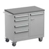Treston tool trolley with steel top, 5 drawers and lockable cabinet