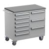 Treston workshop tool trolley with steel top and 9 lockable drawers