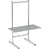 Treston TP upright frame industrial workbench with separate bench top and upright accessory supports.