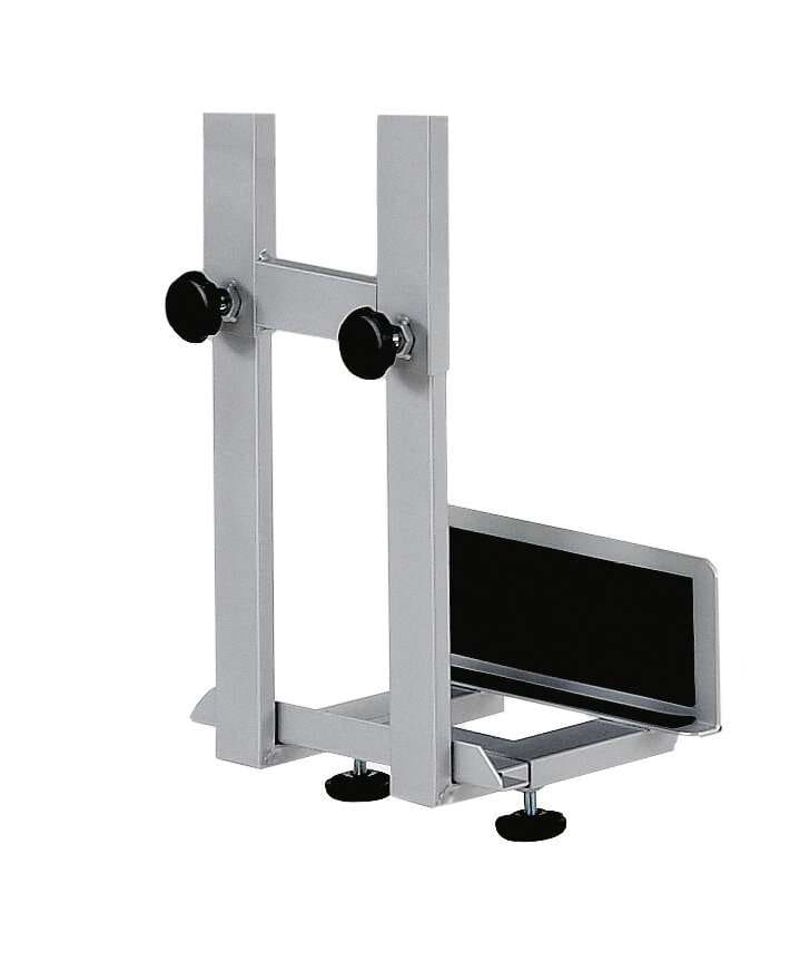 Light grey Treston CPU holder with an adjustable steel frame and black adjustment knobs