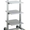 Treston WTR universal trolley with three adjustable laminate shelves and braked swivel castors