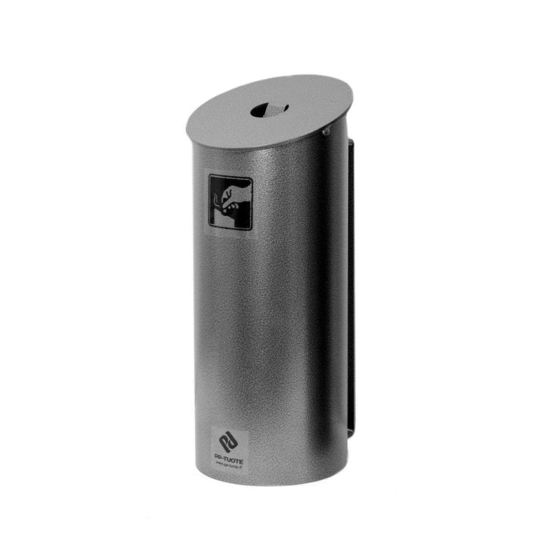 Wall-mounted outdoor ashtray in powder-coated aluminium for smoking areas