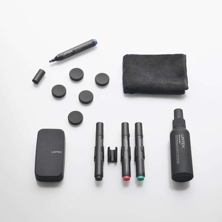Whiteboard‑startpaket – pennor, magneter Ø30, sudd och rengöringsspray