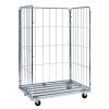 Wide 3-sided roll cage with three mesh walls and open front