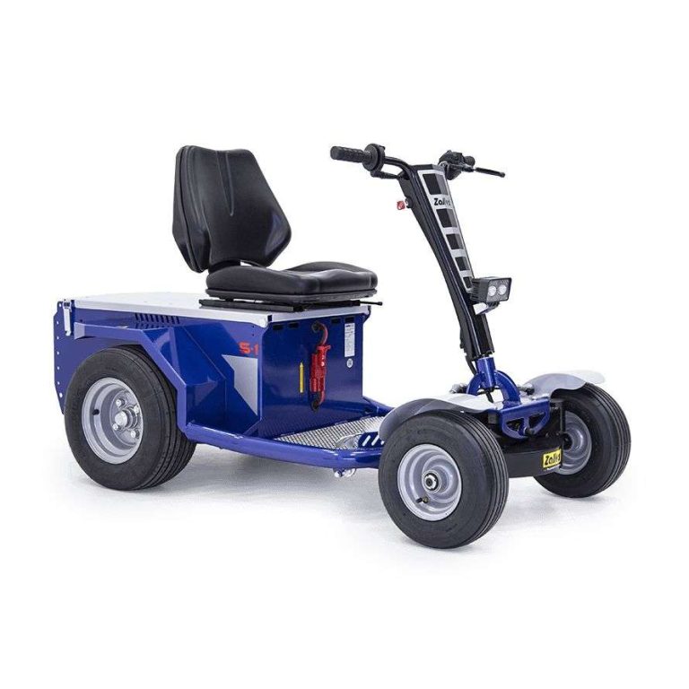 Zallys S1 ride-on electric tow tractor with seat for warehouse towing (500–1,500 kg)